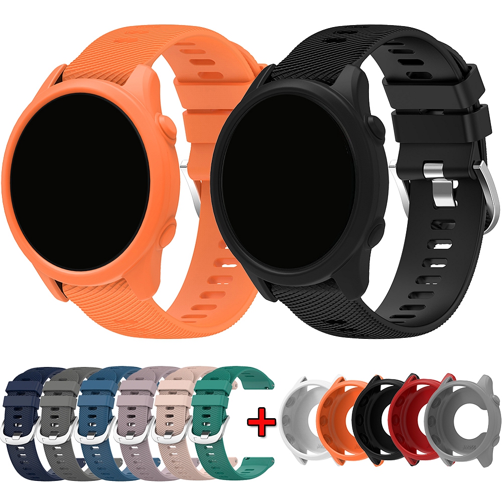 Silicone Band Replacement - Silicone Watchband+Cases For Garmin Forerunner 255/265