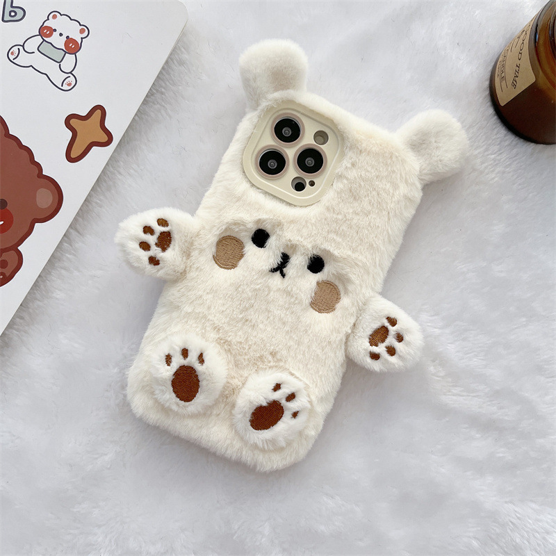 Korean 3D Cartoon Bear Fluffy  - Apple Iphone 15 ulasan dan harga