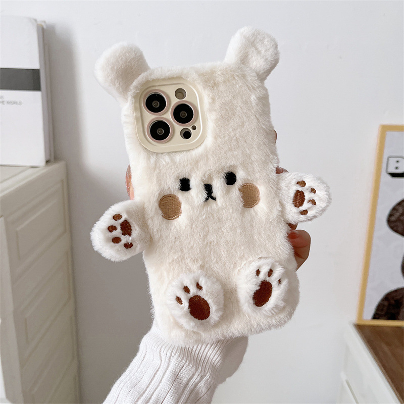 Korean 3D Cartoon Bear Fluffy  - Apple Iphone 15 ulasan dan harga