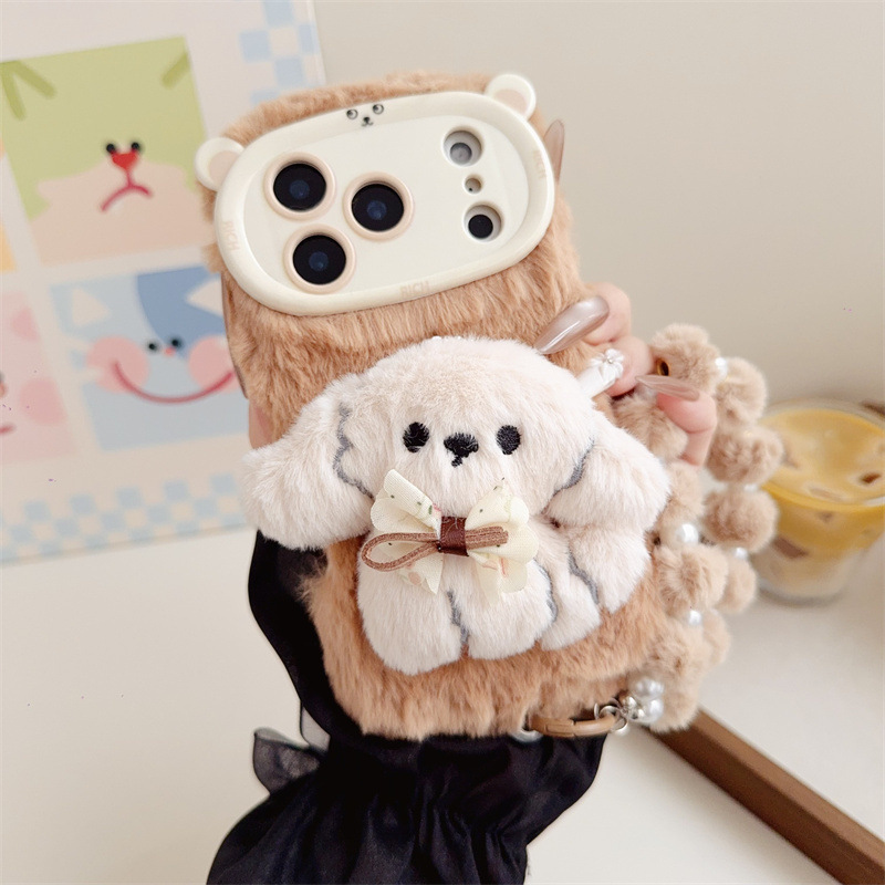 3D Cartoon Bowknot Puppy Warm  - Apple Iphone 15 ulasan dan harga