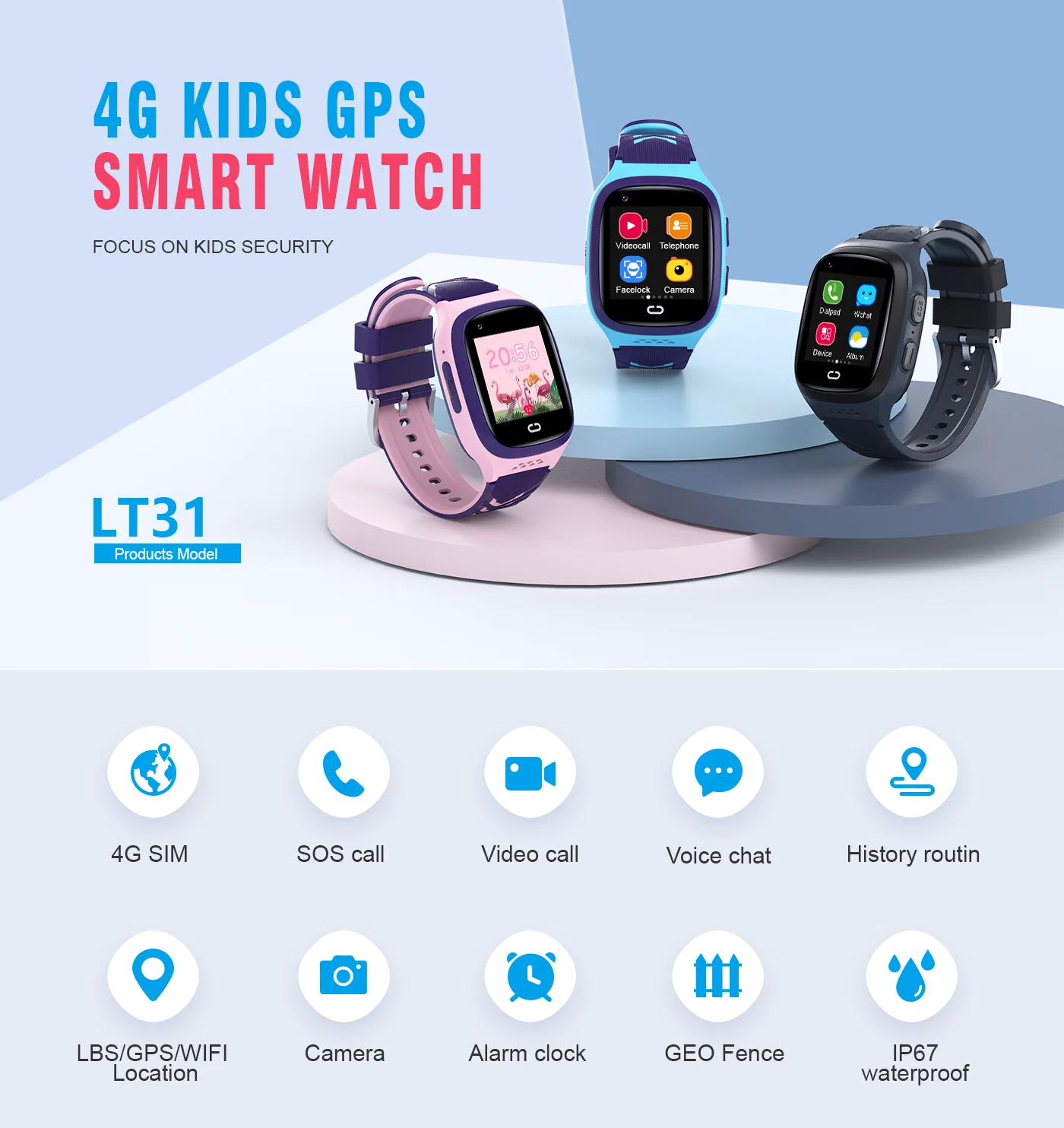 4G Kids Smartwatch SOS Waterpr - Smartwatch Id ulasan dan harga