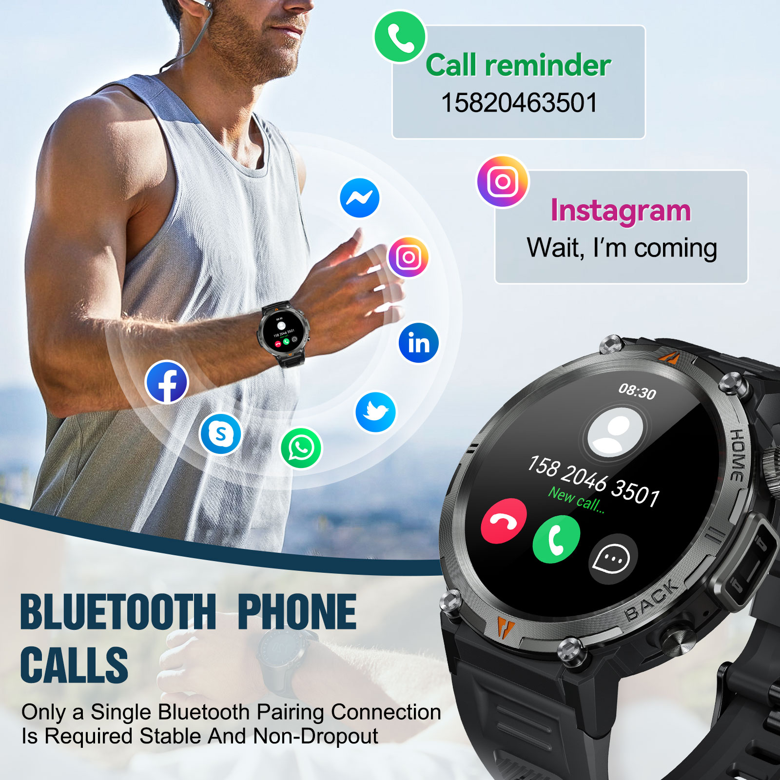 EIGIIS KE3 Bluetooth Call Smar - Android Smartwatch Accessories ulasan dan harga
