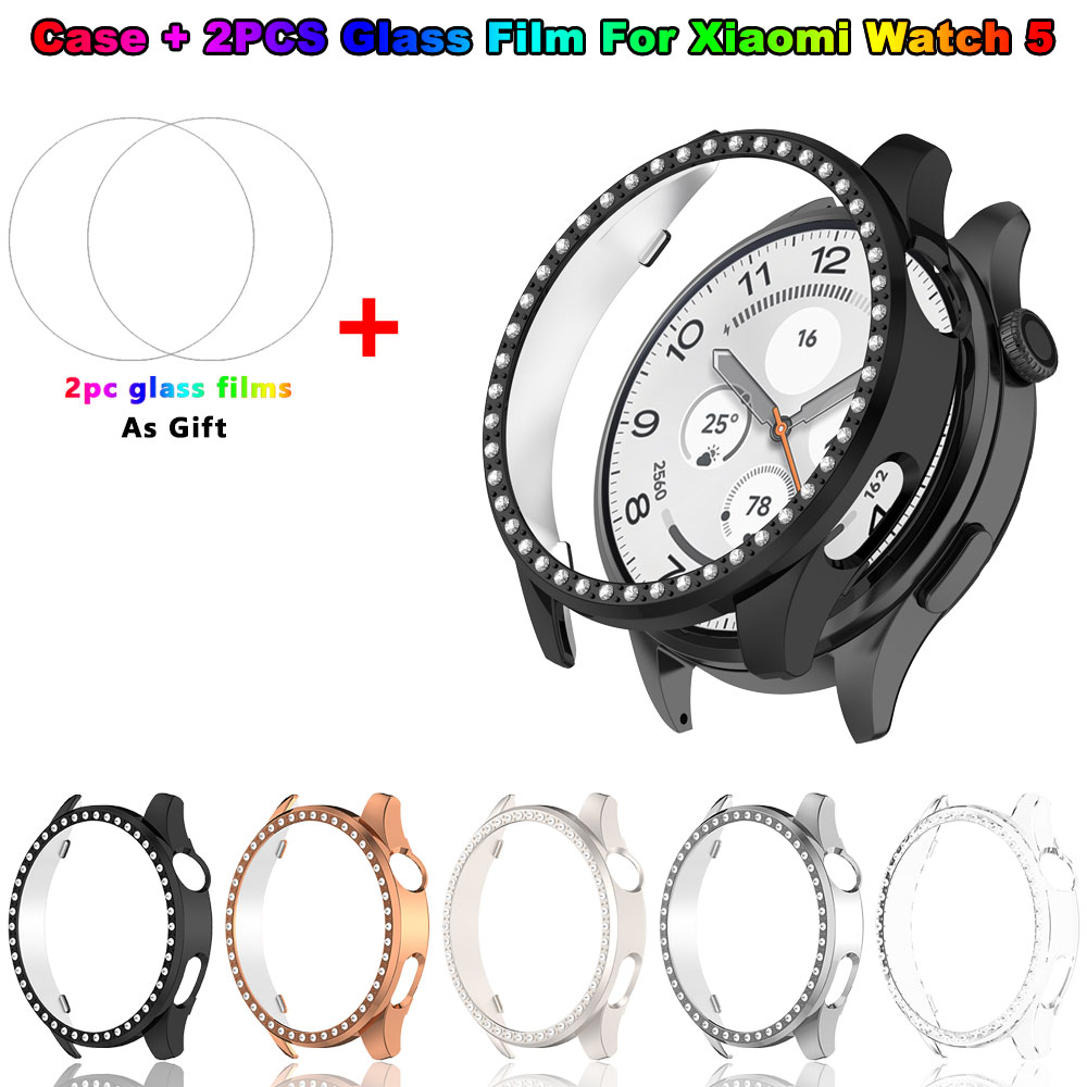 Bling PC Case + Glass Film For - Android Smartwatch Accessories ulasan dan harga