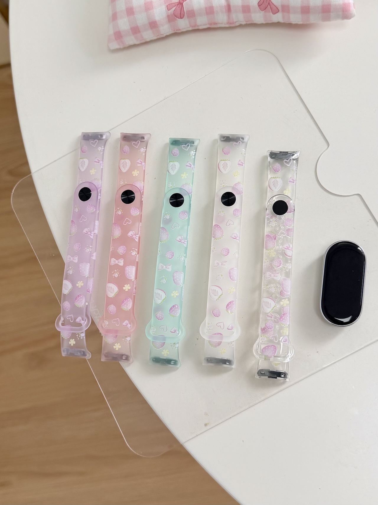 Super Cute Strawberry Bow Prin - Android Smartwatch Accessories ulasan dan harga