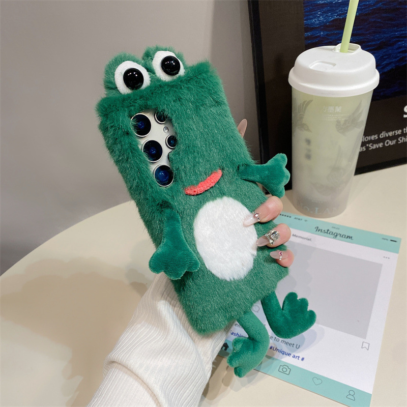 Plush Frog Phone Case, Cute Gr - Samsung Galaxy S25 ulasan dan harga